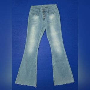 Women's Light Blue Flared Jeans